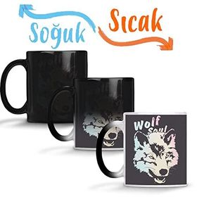 Baskı Dükkanı Ns Wolf Soul 3 Sihirli Porselen Kupa