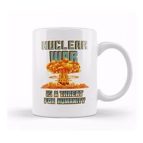 Baskı Dükkanı Nuclear War is A Threat For Humanity Nuclear Explosion Pixel Art Kupa