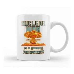 Baskı Dükkanı Nuclear War is A Threat For Humanity Nuclear Explosion Pixel Art Kupa