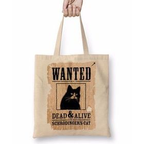Baskı Dükkanı O Gato De Schrödinger Cat Kedi Bez Çanta