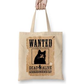 Baskı Dükkanı O Gato De Schrödinger Cat Kedi Bez Çanta
