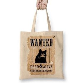 Baskı Dükkanı O Gato De Schrödinger Cat Kedi Bez Çanta