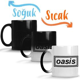 Baskı Dükkanı Oasis Müzik Gurubu Sihirli Porselen Kupa