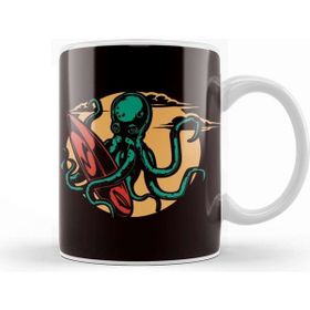 Baskı Dükkanı Octopus Surfer Surfing Surfboard Wave Ocean Water Sports Kupa