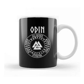 Baskı Dükkanı Odin Viking God Valknut With Runes Kupa