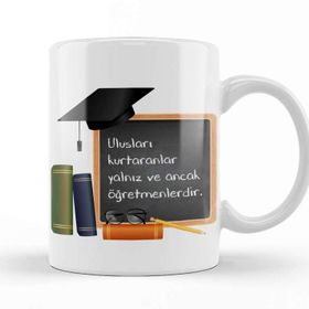 Baskı Dükkanı Öğretmenler Günü Öğretmene Hediye 010 Kupa Bardak