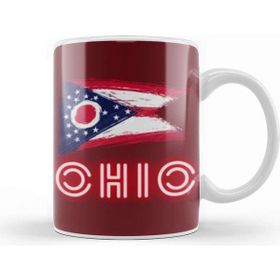 Baskı Dükkanı Ohio State Flag Gift Vintage Retro Rainbow Style Kupa