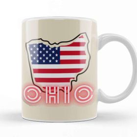 Baskı Dükkanı Ohio State Flag Gift Vintage Retro Rainbow Style Kupa