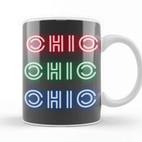 Baskı Dükkanı Ohio State Flag Gift Vintage Retro Rainbow Style Kupa