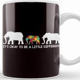 Baskı Dükkanı Okay Be Little Different Autism Awareness Elephant Autistic Kupa