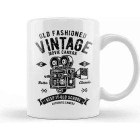 Baskı Dükkanı Old Fashioned Vintage Movie Camera Kupa