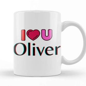 Baskı Dükkanı Oliver Name Custom Design Gift Baby Gift For Him Kupa