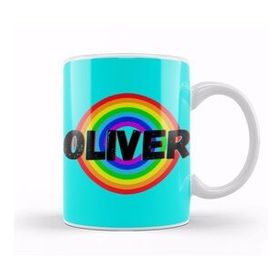Baskı Dükkanı Oliver Name Vintage Retro Rainbow Style Custom Design Gift Baby Gift For Hm Kupa
