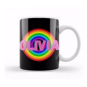 Baskı Dükkanı Olivia Name Personalized Custom Vintage Retro Rainbow Style Design Gift Baby Gift For Her Kupa