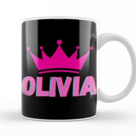 Baskı Dükkanı Olivia Name Personalized Custom Vintage Retro Rainbow Style Design Gift Baby Gift For Her Kupa