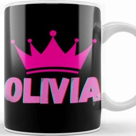 Baskı Dükkanı Olivia Name Personalized Custom Vintage Retro Rainbow Style Design Gift Baby Gift For Her Kupa