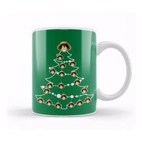 Baskı Dükkanı One Piece Luffy Christmas Tree Baubles Kupa