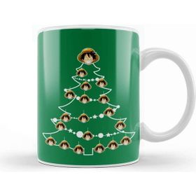Baskı Dükkanı One Piece Luffy Christmas Tree Baubles Kupa