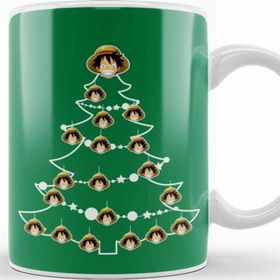Baskı Dükkanı One Piece Luffy Christmas Tree Baubles Kupa
