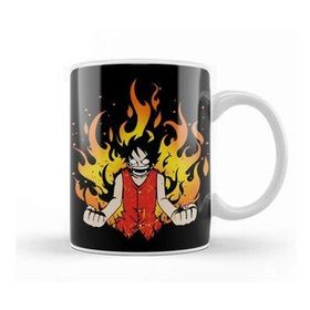 Baskı Dükkanı One Piece Straw Hot Luffy Grunge Kupa