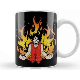 Baskı Dükkanı One Piece Straw Hot Luffy Grunge Kupa