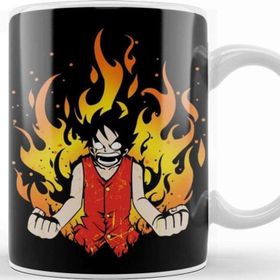 Baskı Dükkanı One Piece Straw Hot Luffy Grunge Kupa