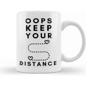 Baskı Dükkanı Oops Keep Your Distance Kupa