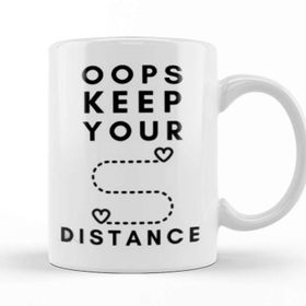 Baskı Dükkanı Oops Keep Your Distance Kupa