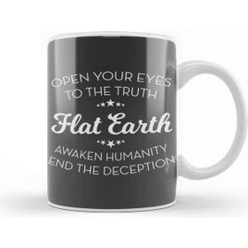 Baskı Dükkanı Open Your Eyes To The Truth Flat Earth Kupa