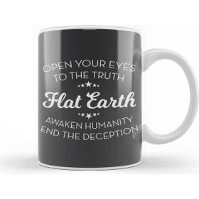 Baskı Dükkanı Open Your Eyes To The Truth Flat Earth Kupa