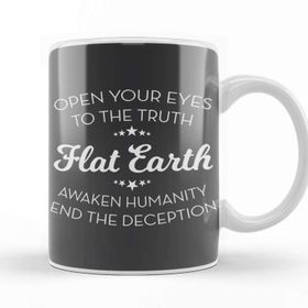 Baskı Dükkanı Open Your Eyes To The Truth Flat Earth Kupa