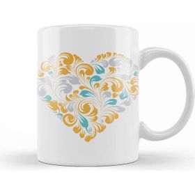 Baskı Dükkanı Ornamental Heart Aşk Kalp Kupa