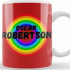 Baskı Dükkanı Oscar Robertson Basketball Gifts Vntage Retro Rainbow Quotes For Boys And Dad Kupa