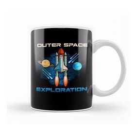 Baskı Dükkanı Outer Space Exploration Rocket Astronaut Kupa