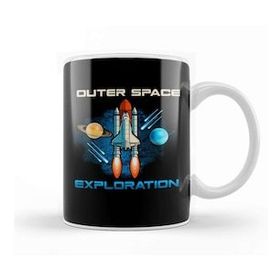 Baskı Dükkanı Outer Space Exploration Rocket Astronaut Kupa
