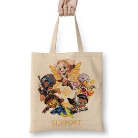 Baskı Dükkanı Overwatch Support Bez Kadın Günlük Çanta