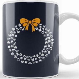 Baskı Dükkanı Overwatch Symbols Christmas Wreath Pattern Kupa