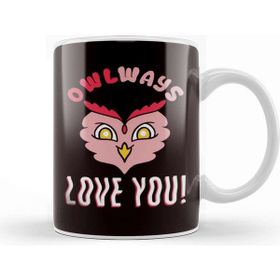 Baskı Dükkanı Owl Always Love You Heart Valentines Day Couple Kupa