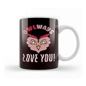 Baskı Dükkanı Owl Always Love You Heart Valentines Day Couple Kupa