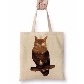 Baskı Dükkanı Owl Sunset Baykuş Bez Çanta