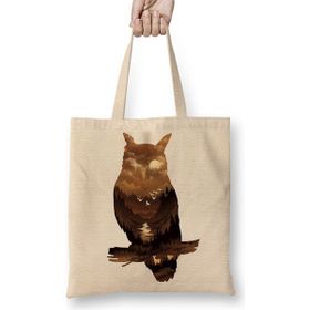 Baskı Dükkanı Owl Sunset Baykuş Bez Çanta