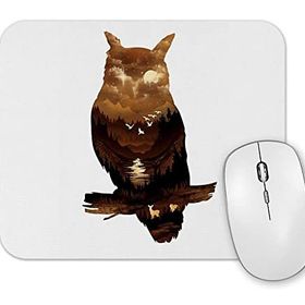 Baskı Dükkanı Owl Sunset Baykuş Mouse Pad