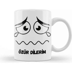 Baskı Dükkanı Özür Dilerim Komik Özür Mesajı Kupa Bardak
