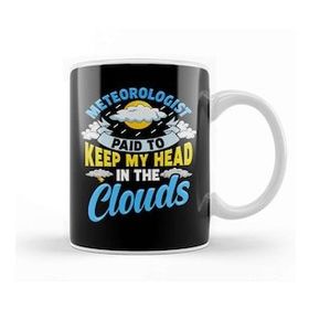 Baskı Dükkanı Paid To Keep My Head In The Clouds Meteorology Pun Kupa