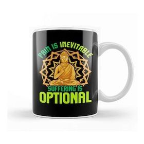 Baskı Dükkanı Pain is Inevitable Suffering is Optional Meditate Kupa