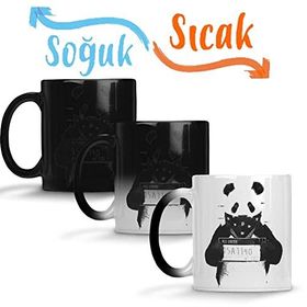 Baskı Dükkanı Panda Bad Sihirli Porselen Kupa