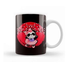 Baskı Dükkanı Panda Japan Flag Sakura Cherry Blossom Tree Japanese Art Kupa