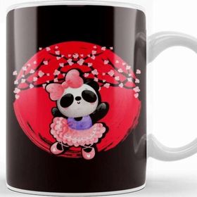 Baskı Dükkanı Panda Japan Flag Sakura Cherry Blossom Tree Japanese Art Kupa