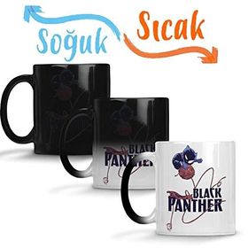Baskı Dükkanı Pantera Negra Sihirli Porselen Kupa