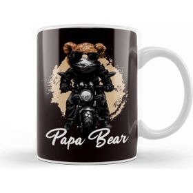 Baskı Dükkanı Papa Biker Bear Dad Daddy Poppa Stepdad Husband Father Kupa